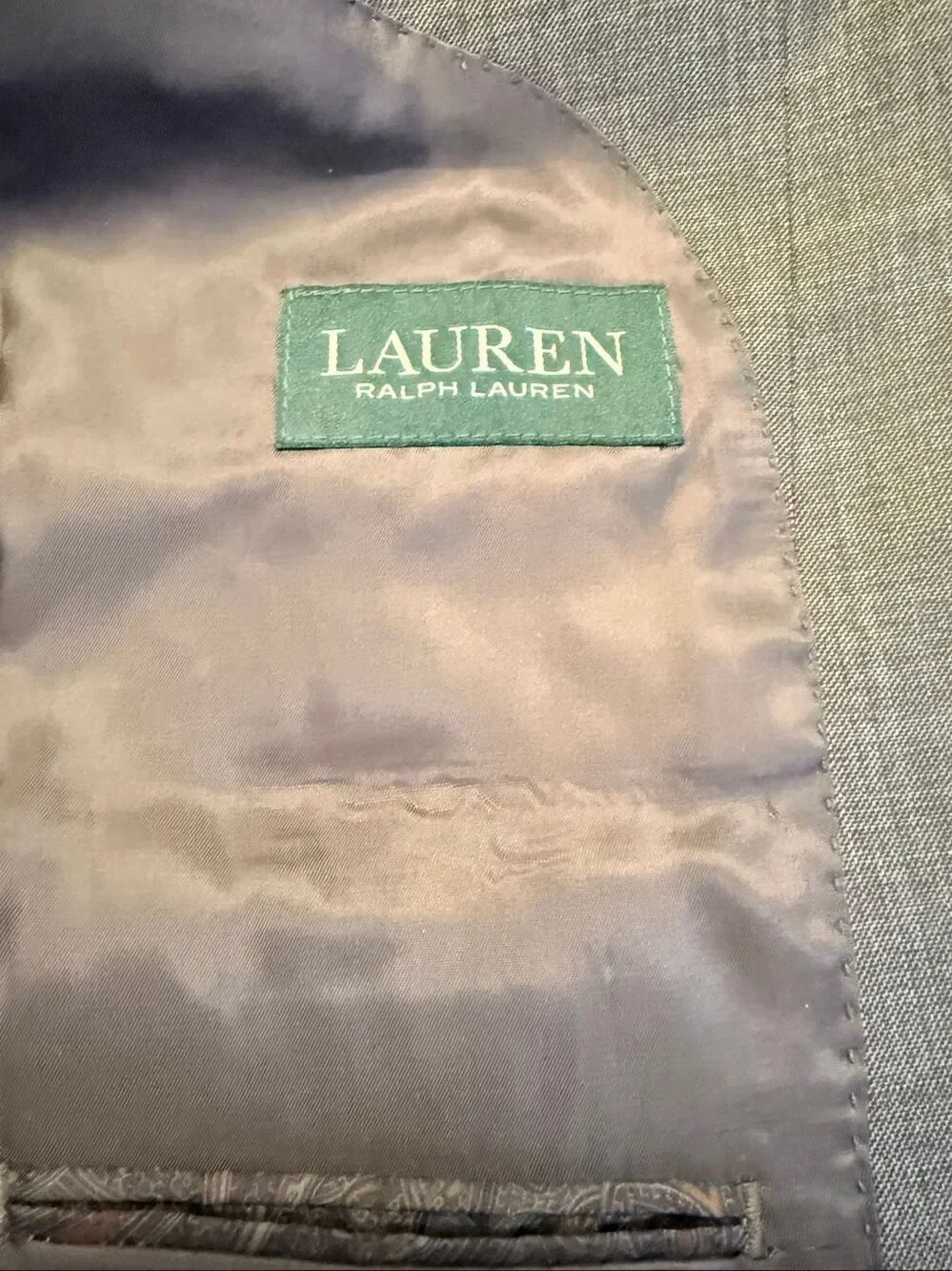 Lauren Ralph Lauren Men's 44R Grey 100% Wool  2-Button Blazer Sport Coat Jacket
